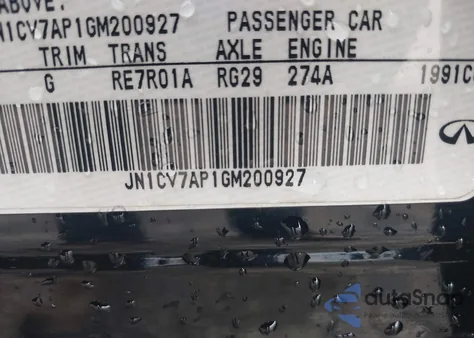 2016 Infiniti Q50 2.0T Base/2.0T Premium from USA, damaged, VIN JN1CV7AP1GM200927